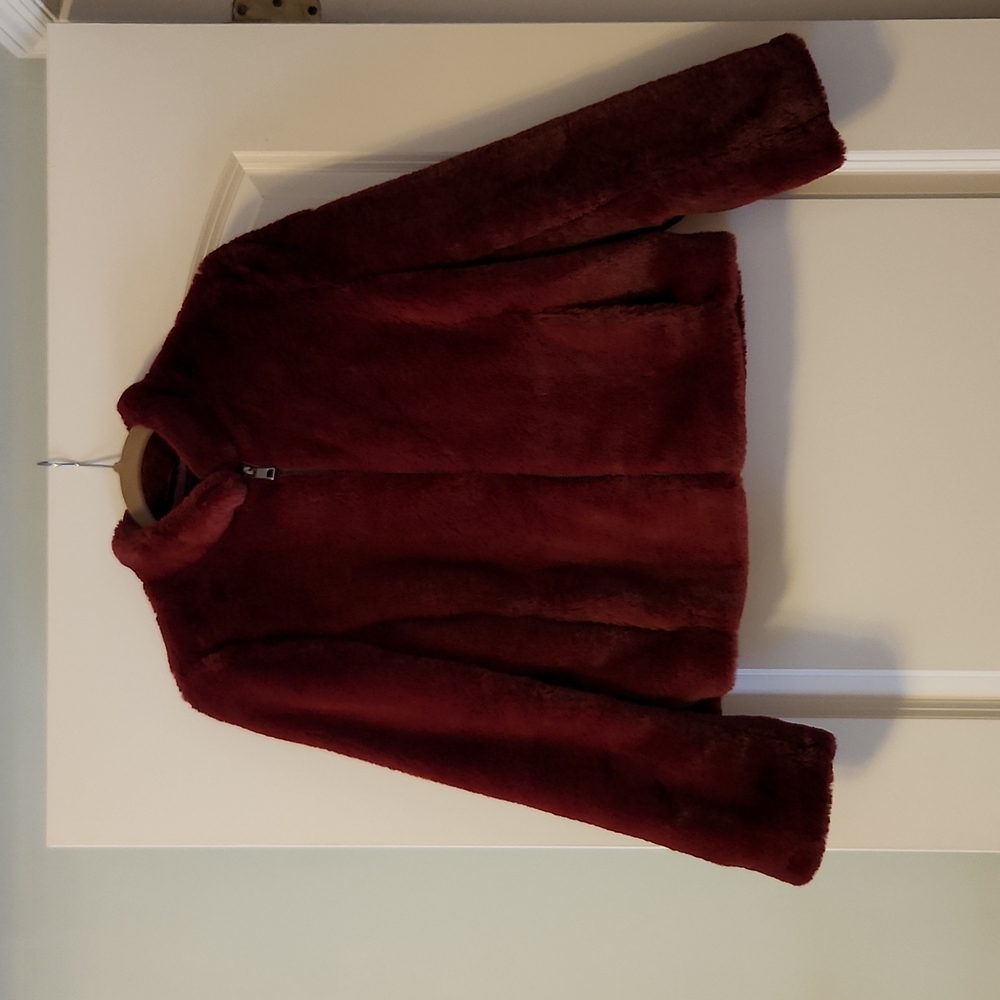 Faux fur bomber jacket